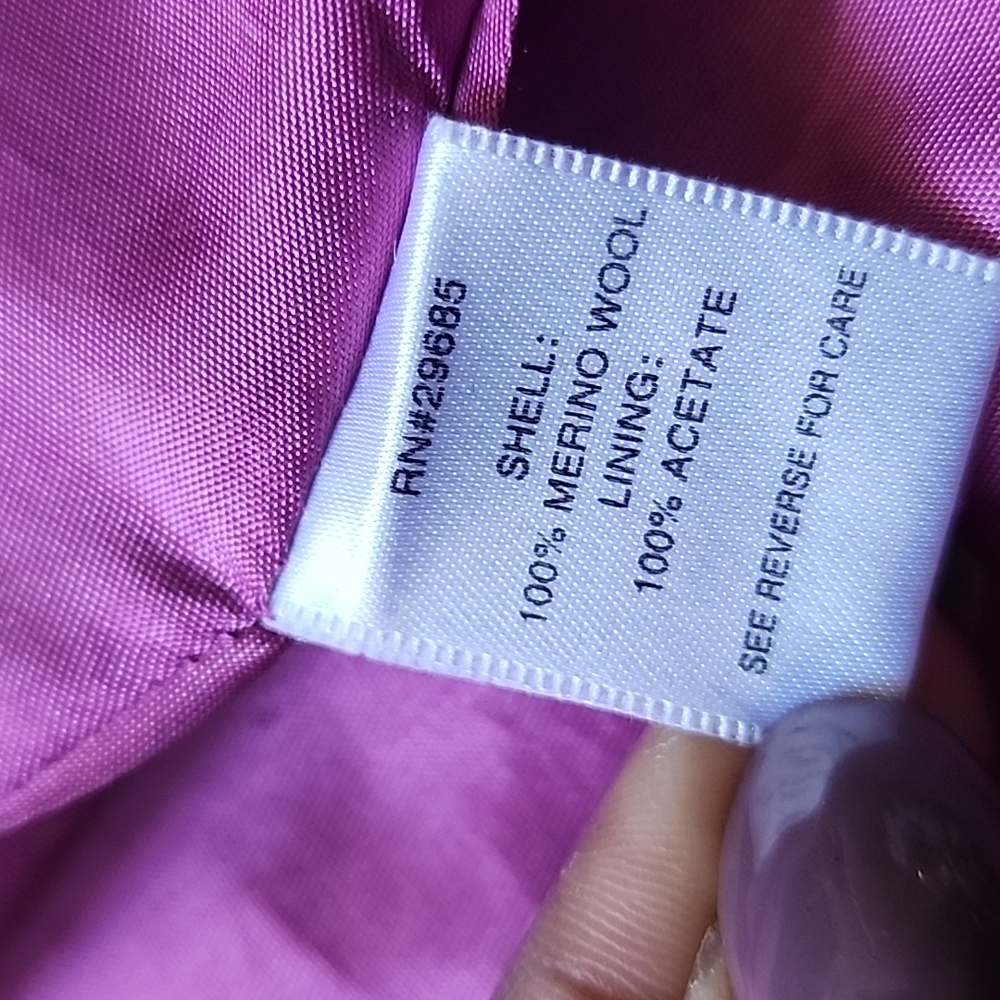 Pendleton Womens 100% Merino Wool  Pink Button Down Hip Length Peacoat Sz Medium - Picture 7 of 15